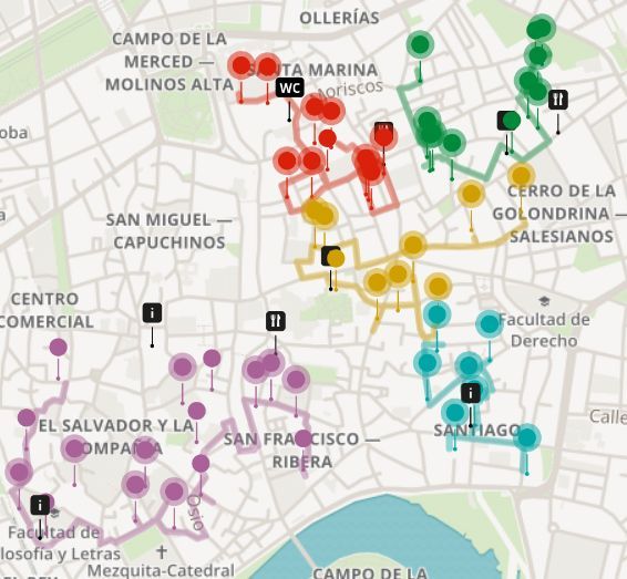 Plano de los Patios de Córdoba 2018.